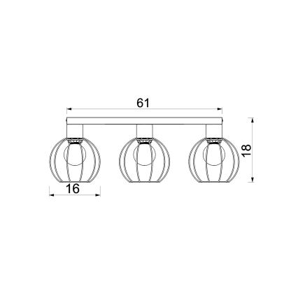 Spotlámpa LAPS 3xE27/15W/230V fekete