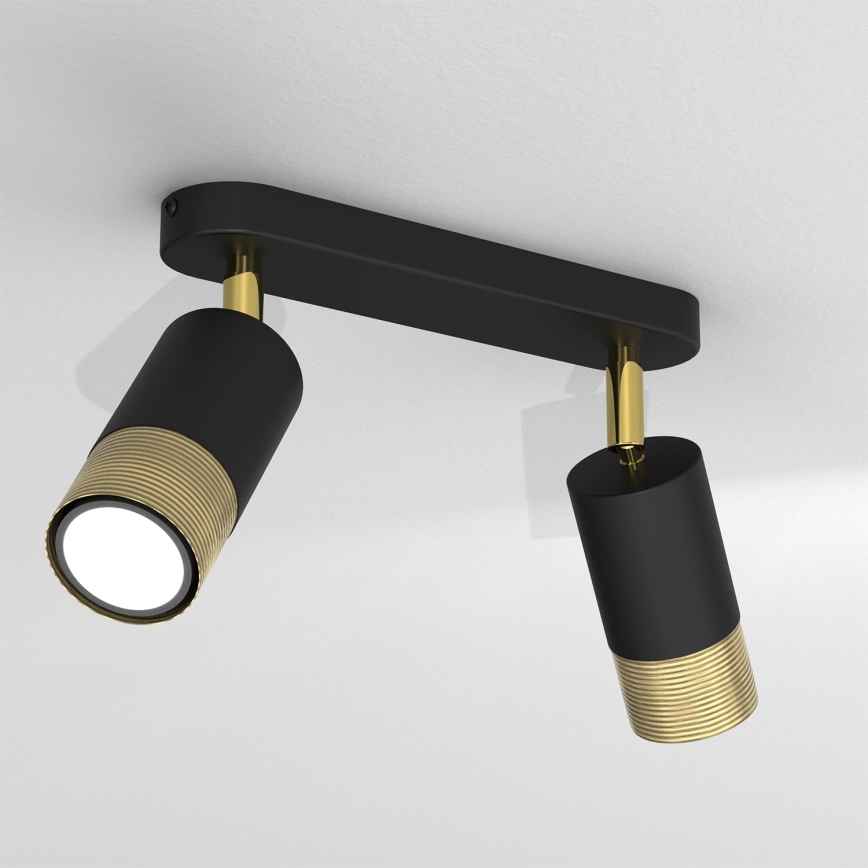 Spotlámpa LINK 2xGU10/8W/230V fekete/sárgaréz