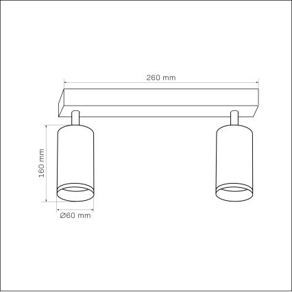 Spotlámpa LONDON 2xGU10/10W/230V fekete