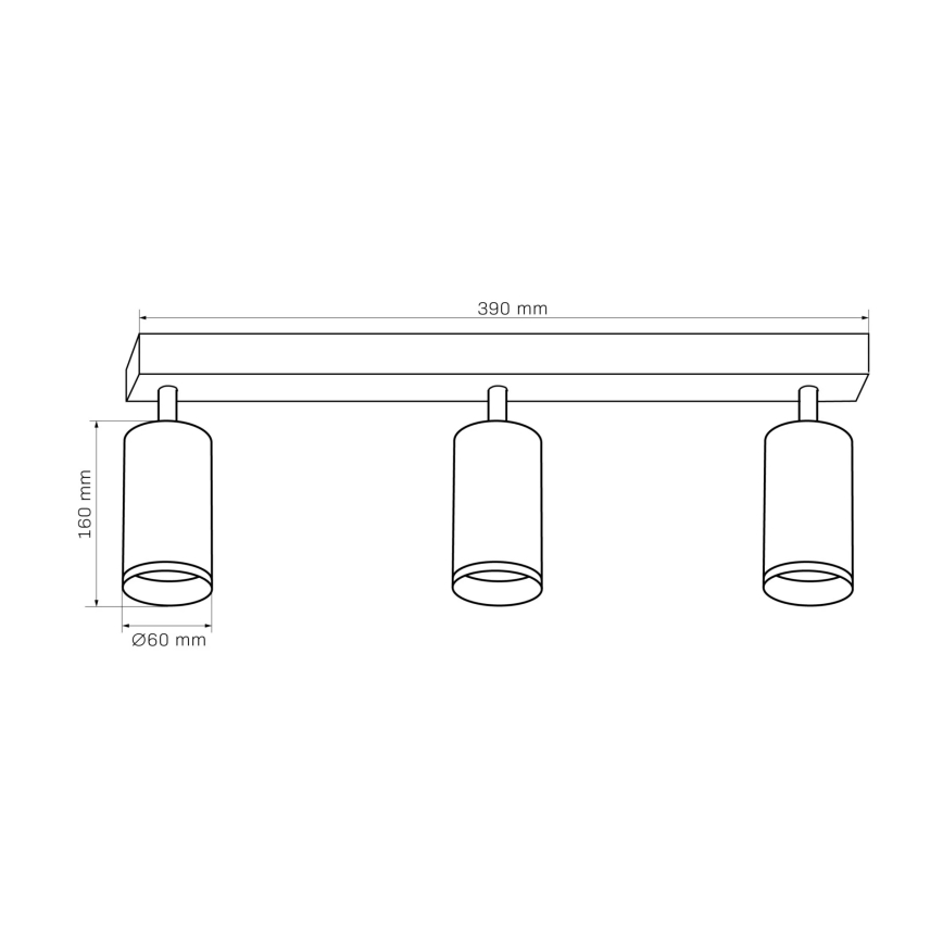 Spotlámpa LONDON 3xGU10/10W/230V fekete