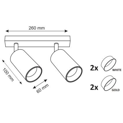 spotlámpa MARIBEL 2xGU10/10W/230V fehér