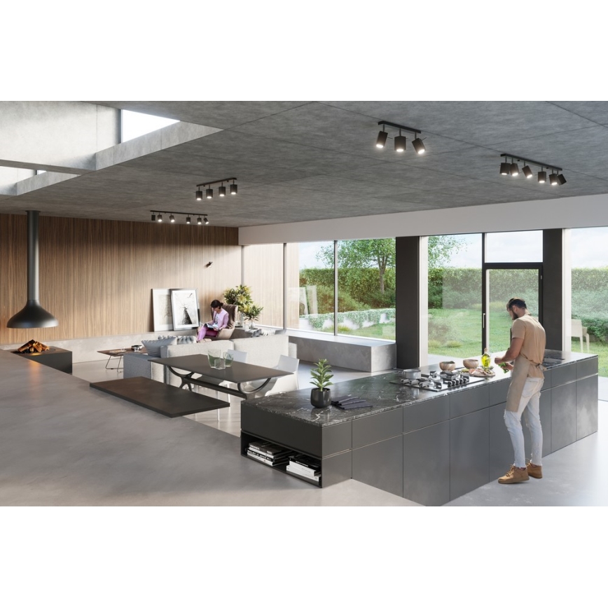 Sollux SL.0101 - Mennyezeti lámpa MERIDA 3 3xGU10/40W/230V fekete
