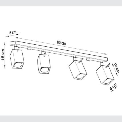 Spotlámpa MERIDA 4xGU10/40W/230V fehér