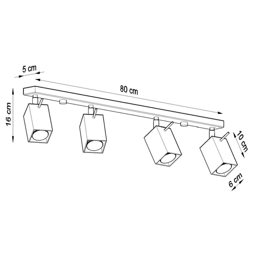 Spotlámpa MERIDA 4xGU10/40W/230V fekete