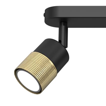 Spotlámpa MIZU 2xGU10/8W/230V fekete/sárgaréz