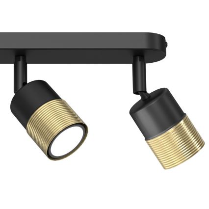 Spotlámpa MIZU 3xGU10/8W/230V fekete/sárgaréz