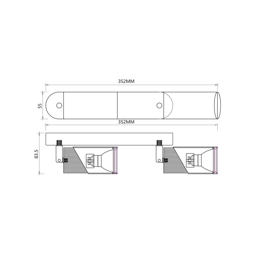 Spotlámpa NEO 2xGU10/8W/230V fehér