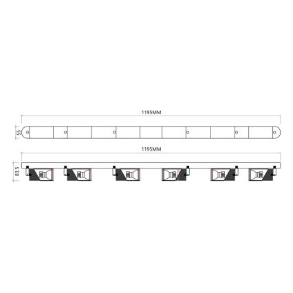Spotlámpa NEO 6xGU10/8W/230V fekete/arany
