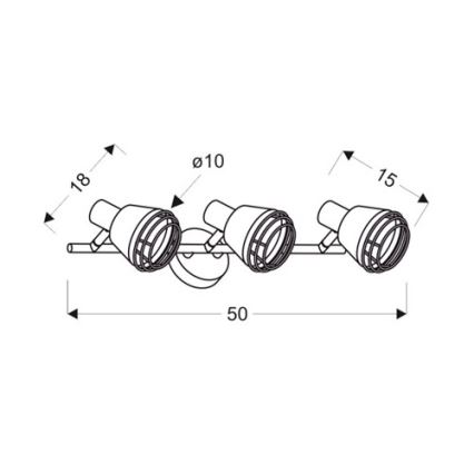 Spotlámpa NERIA 3xE14/40W/230V fekete/réz