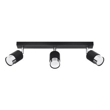Spotlámpa NERO 3xGU10/40W/230V fekete/fényes króm