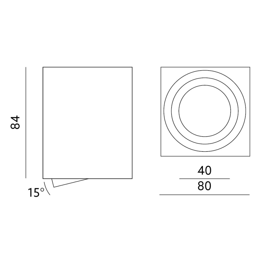 Spotlámpa OH37 35W/230V 8,4 cm fekete