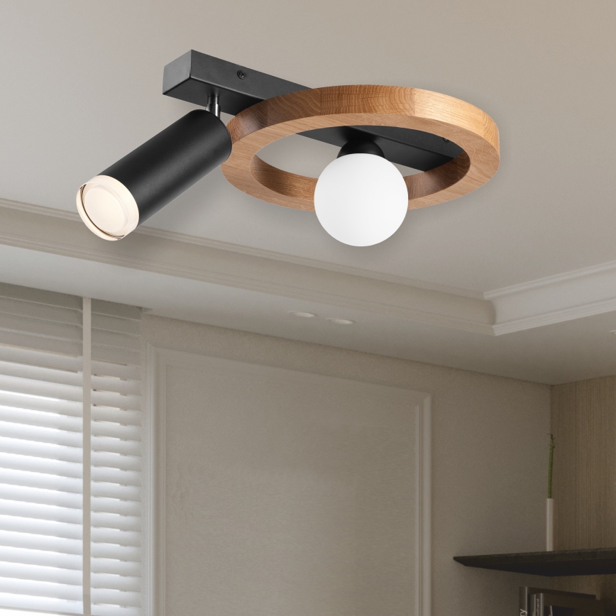 Spotlámpa OTIS 1xG9/5W/230V + 1xE27/15W/230V tölgy