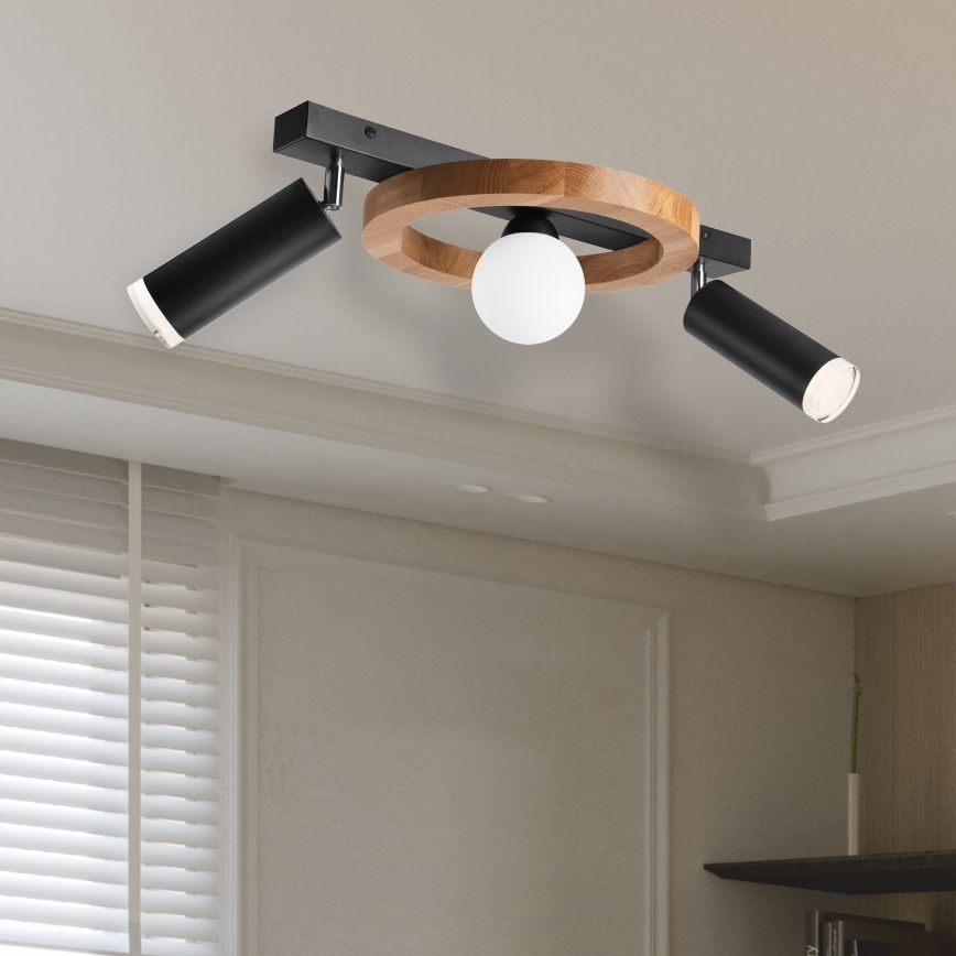 Spotlámpa OTIS 1xG9/5W/230V + 2xE27/15W/230V tölgy