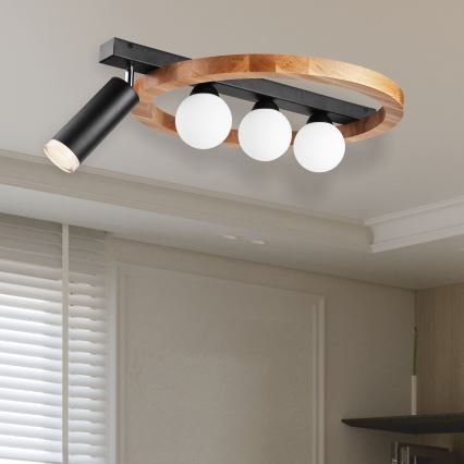 Spotlámpa OTIS 3xG9/5W/230V + 1xE27/15W/230V tölgy