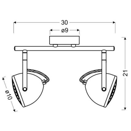 Spotlámpa PENT 2xGU10/50W/230V