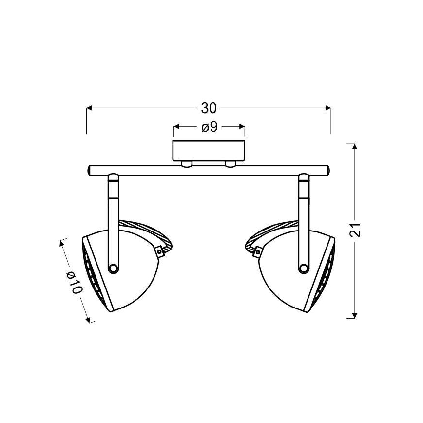 Spotlámpa PENT 2xGU10/50W/230V