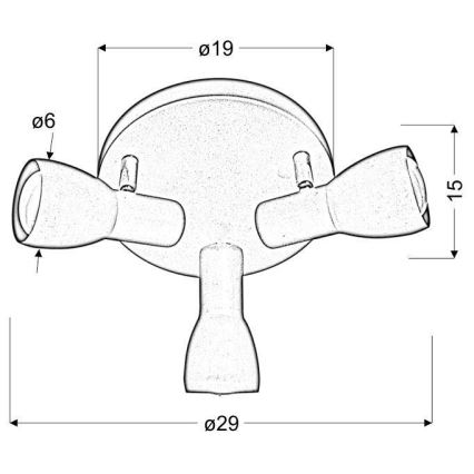 Spotlámpa PICARDO 3xE14/40W/230V türkiz