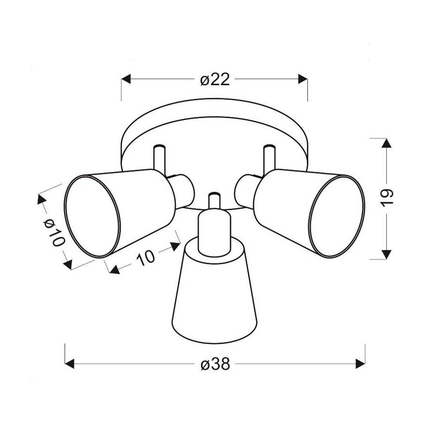 Spotlámpa PIN 3xE14 / 40W / 230V