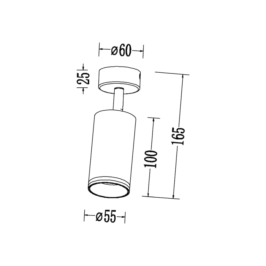 Spotlámpa PIPE 1xGU10/10W/230V fekete