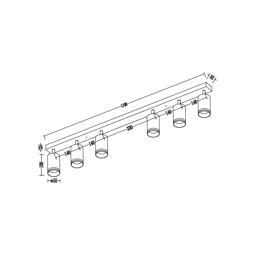 Spotlámpa PIPE 6xGU10/10W/230V fehér
