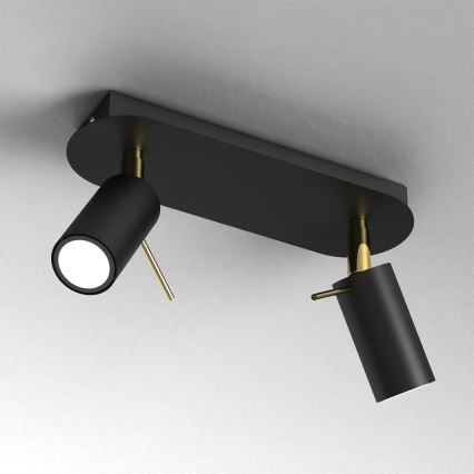 Spotlámpa PRESTON 2xGU10/40W/230V fekete/arany
