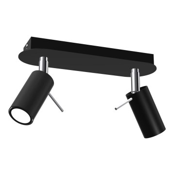 Spotlámpa PRESTON 2xGU10/40W/230V fekete