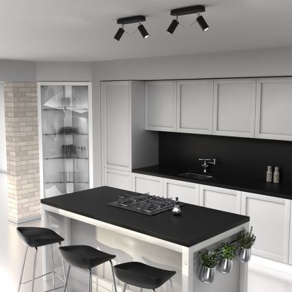 Spotlámpa PRESTON 2xGU10/40W/230V fekete