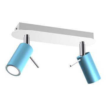 Spotlámpa PRESTON 2xGU10/40W/230V kék