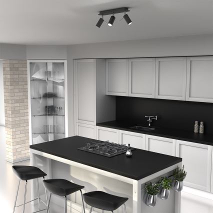 Spotlámpa PRESTON 3xGU10/40W/230V fekete