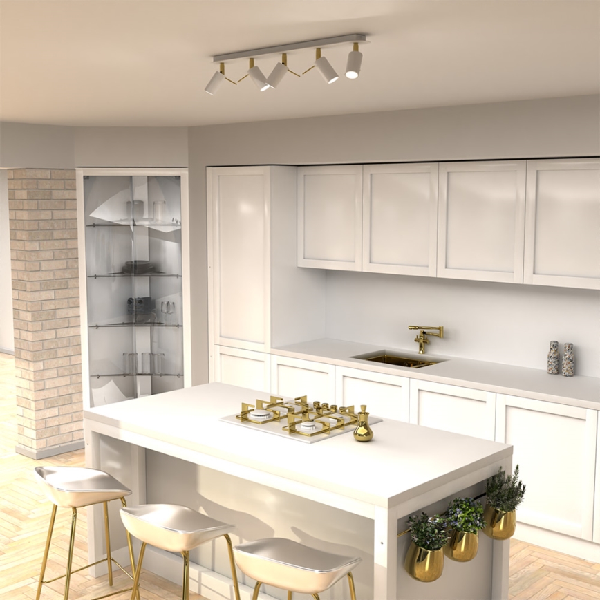 Spotlámpa PRESTON 5xGU10/40W/230V fehér/arany