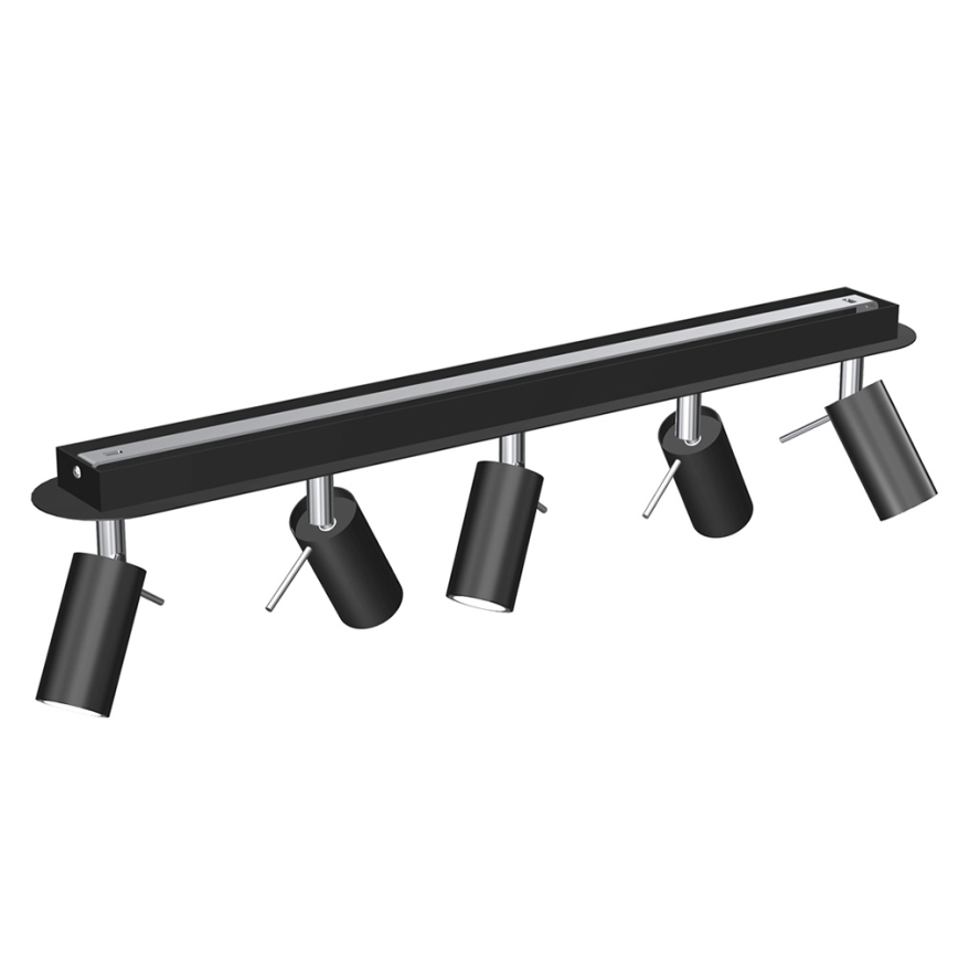 Spotlámpa PRESTON 5xGU10/40W/230V fekete