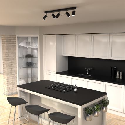 Spotlámpa PRESTON 5xGU10/40W/230V fekete