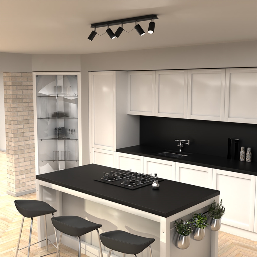 Spotlámpa PRESTON 5xGU10/40W/230V fekete