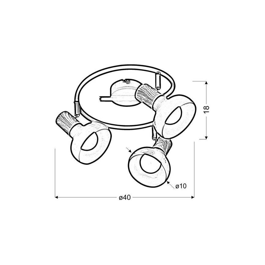 Spotlámpa PUERTO 3xE14/40W/230V