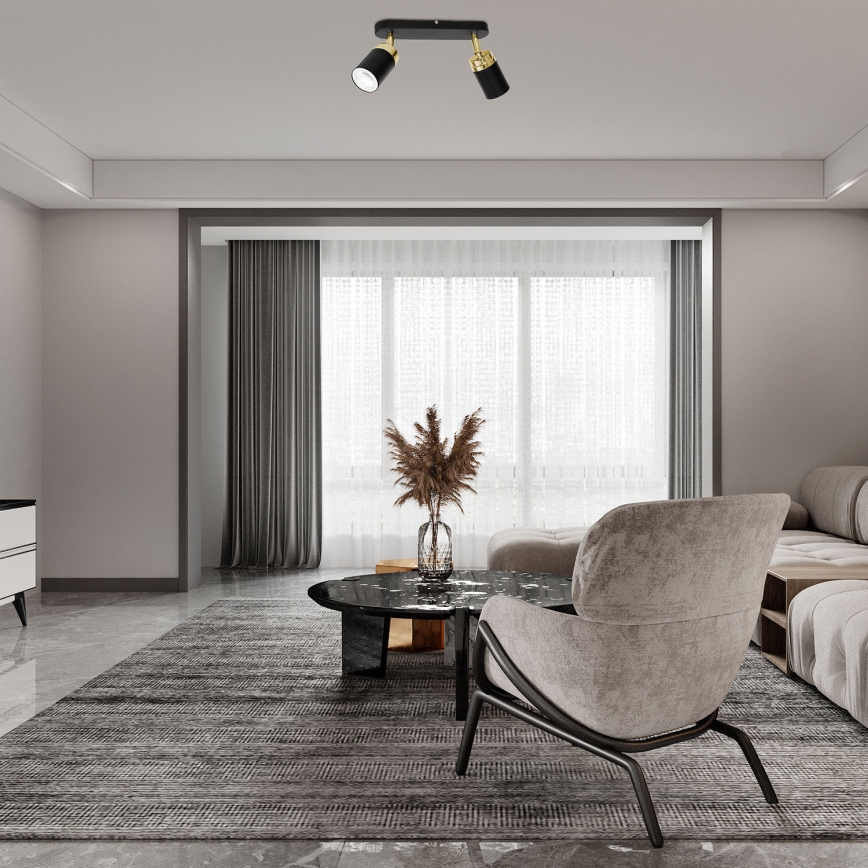 Spotlámpa RENO 2xGU10/8W/230V fekete/arany