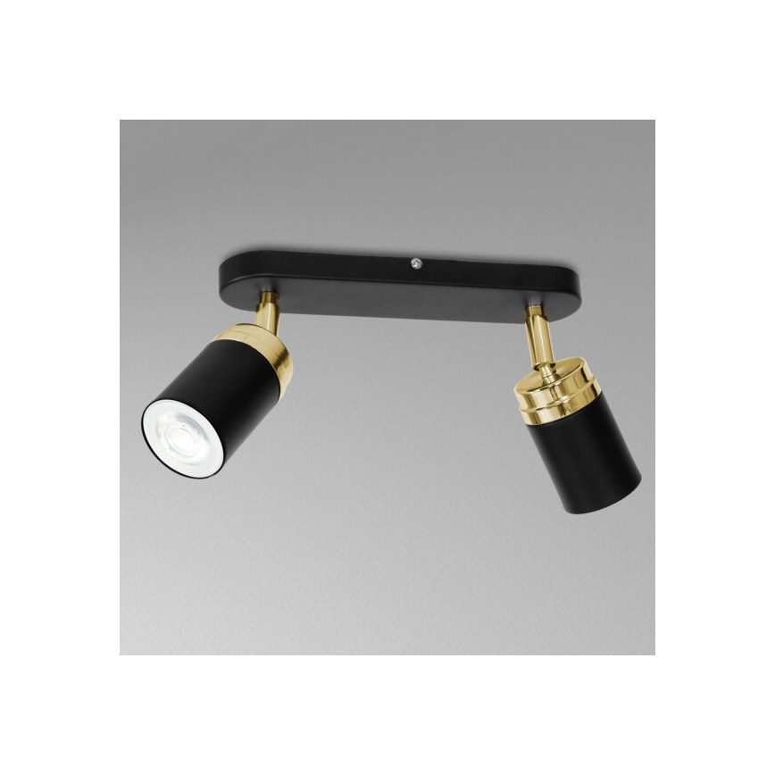 Spotlámpa RENO 2xGU10/8W/230V fekete/arany