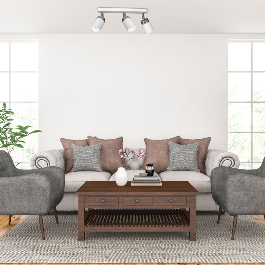 Spotlámpa RENO 3xGU10/8W/230V fehér/fényezett króm