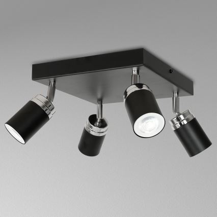 Spotlámpa RENO 4xGU10/8W/230V fekete/fényezett króm
