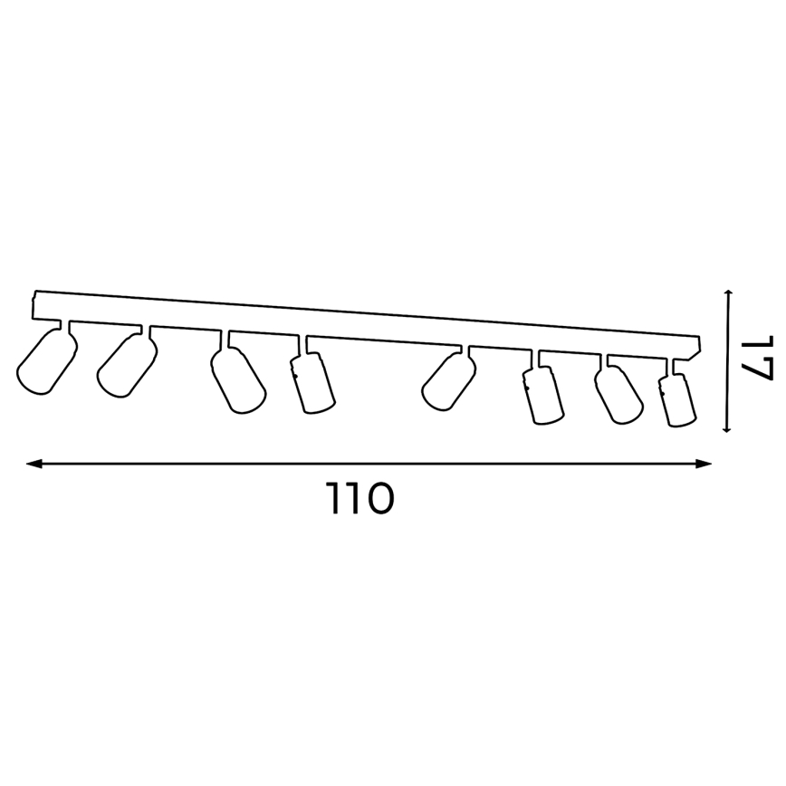 Spotlámpa RENO 8xGU10/8W/230V fekete/arany