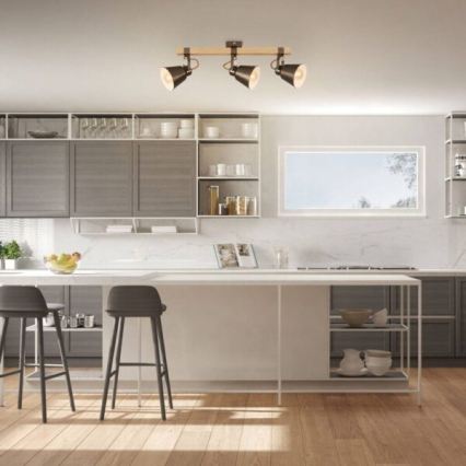 Spotlámpa RETRO 3xE27/40W/230V barna