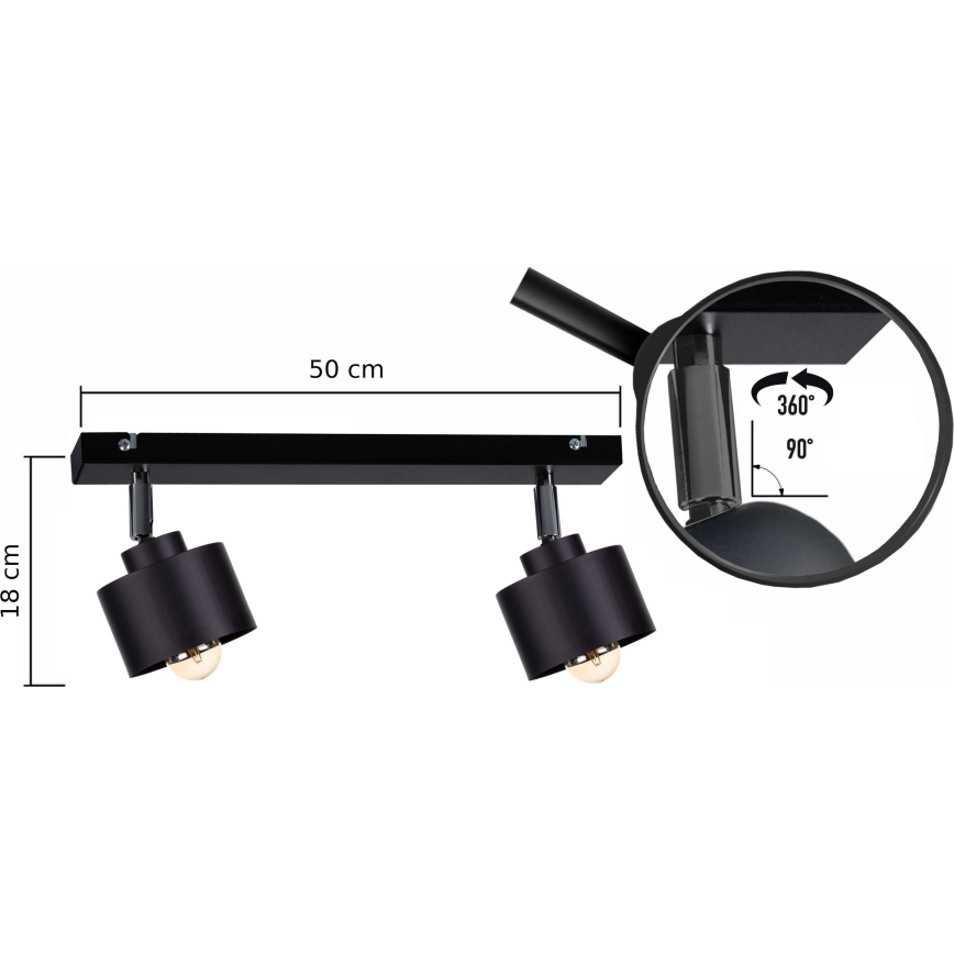 Spotlámpa SIMPLY BLACK 2xE27/60W/230V