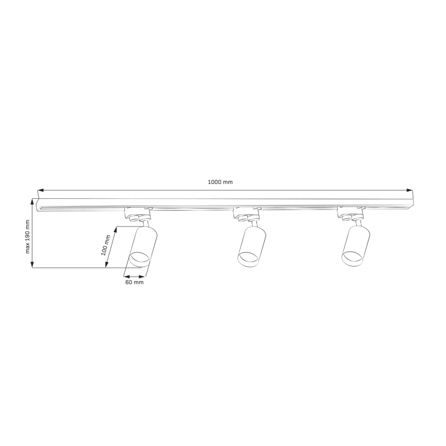 Spotlámpa sínrendszerhez MARIBEL 3xGU10/10W/230V +1 m sínrendszer arany