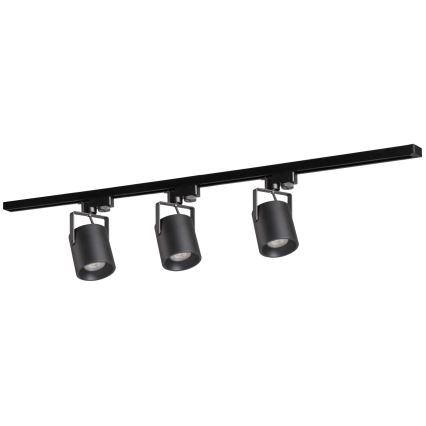 Spotlámpa sínrendszerhez MINOR 3xGU10/10W/230V + 1 m sín rendszer fekete