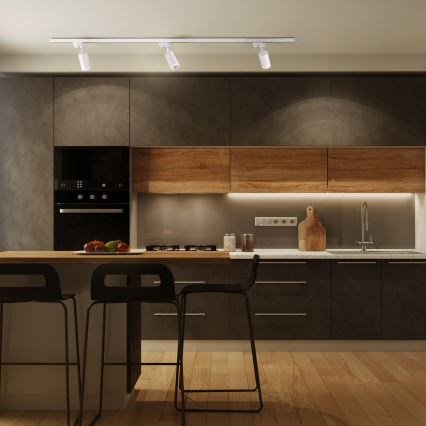 Spotlámpa sínrendszerhez PÁRIZS 3xGU10/10W/230V + 1 m sín rendszer fehér