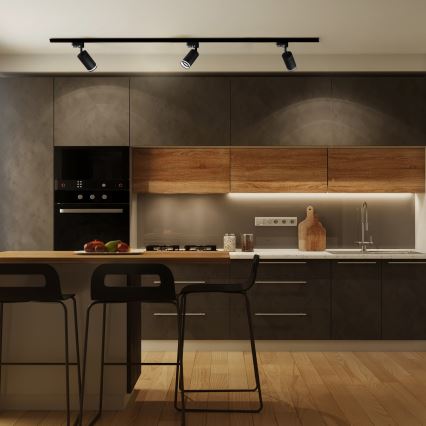 Spotlámpa sínrendszerhez PÁRIZS 3xGU10/10W/230V + 1 m sín rendszer fekete