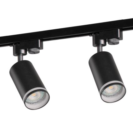 Spotlámpa sínrendszerhez PÁRIZS 3xGU10/10W/230V + 1 m sín rendszer fekete