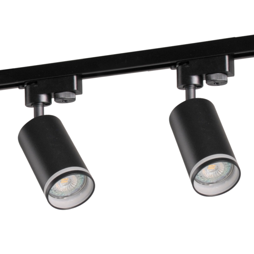 Spotlámpa sínrendszerhez PÁRIZS 3xGU10/10W/230V + 1 m sín rendszer fekete