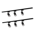 Spotlámpa sínrendszerhez PÁRIZS 6xGU10/10W/230V + 2x1 m sín rendszer fekete