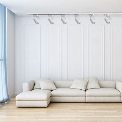 Spotlámpa sínrendszerhez PÁRIZS 6xGU10/10W/230V + 2x1 m sín rendszer fehér