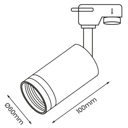 Spotlámpa sínrendszerhez PIPE 1xGU10/25W/230V fehér